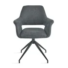 2 180° draaibare fauteuils, bekleed met stof en met een metalen frame - Ivana Viadurini