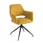 2 180° draaibare fauteuils, bekleed met stof en met een metalen frame - Ivana Viadurini