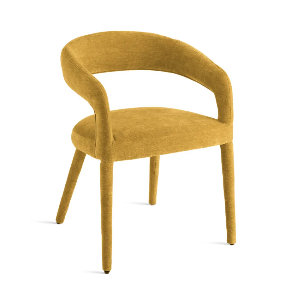 2 Gestoffeerde fauteuils in bouclé-stof met bekleed frame - Domenica Viadurini