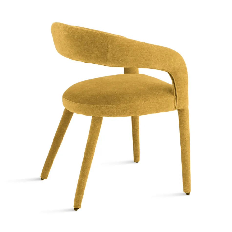 2 Gestoffeerde fauteuils in bouclé-stof met bekleed frame - Domenica Viadurini