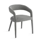 2 Gestoffeerde fauteuils in bouclé-stof met bekleed frame - Domenica Viadurini