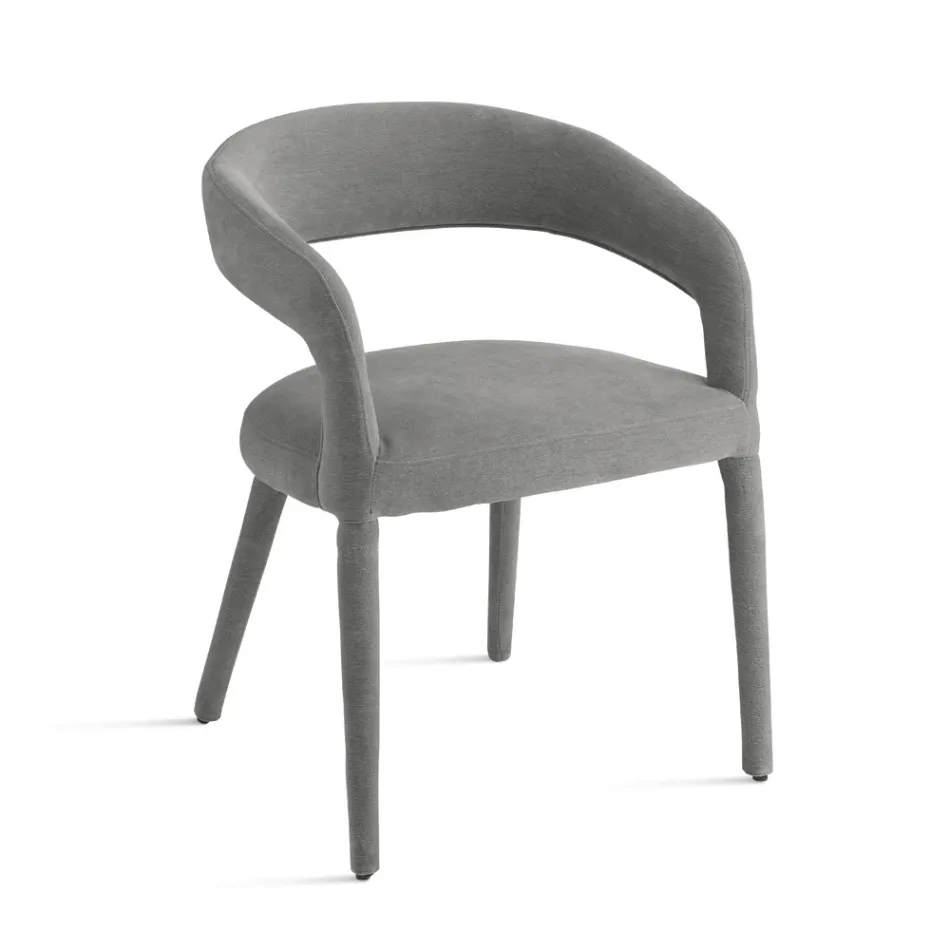 2 Gestoffeerde fauteuils in bouclé-stof met bekleed frame - Domenica Viadurini