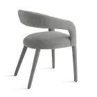 2 Gestoffeerde fauteuils in bouclé-stof met bekleed frame - Domenica Viadurini