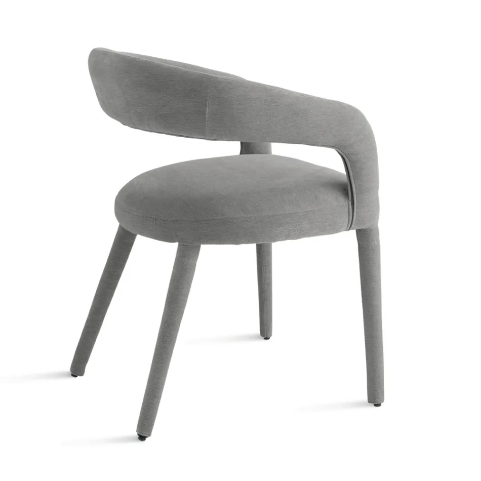 2 Gestoffeerde fauteuils in bouclé-stof met bekleed frame - Domenica Viadurini