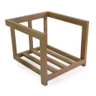 2 Fauteuils met Aluminium Tafel met Thermo-Transfer Hout Effect - Camper Viadurini