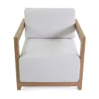 2 Fauteuils met Aluminium Tafel met Thermo-Transfer Hout Effect - Camper Viadurini