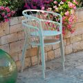 2 buitenfauteuils in stapelbaar geverfd metaal Made in Italy - Adia