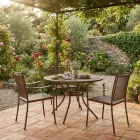 2 klassiek vormgegeven metalen tuinstoelen, gemaakt in Italië - Solis Viadurini