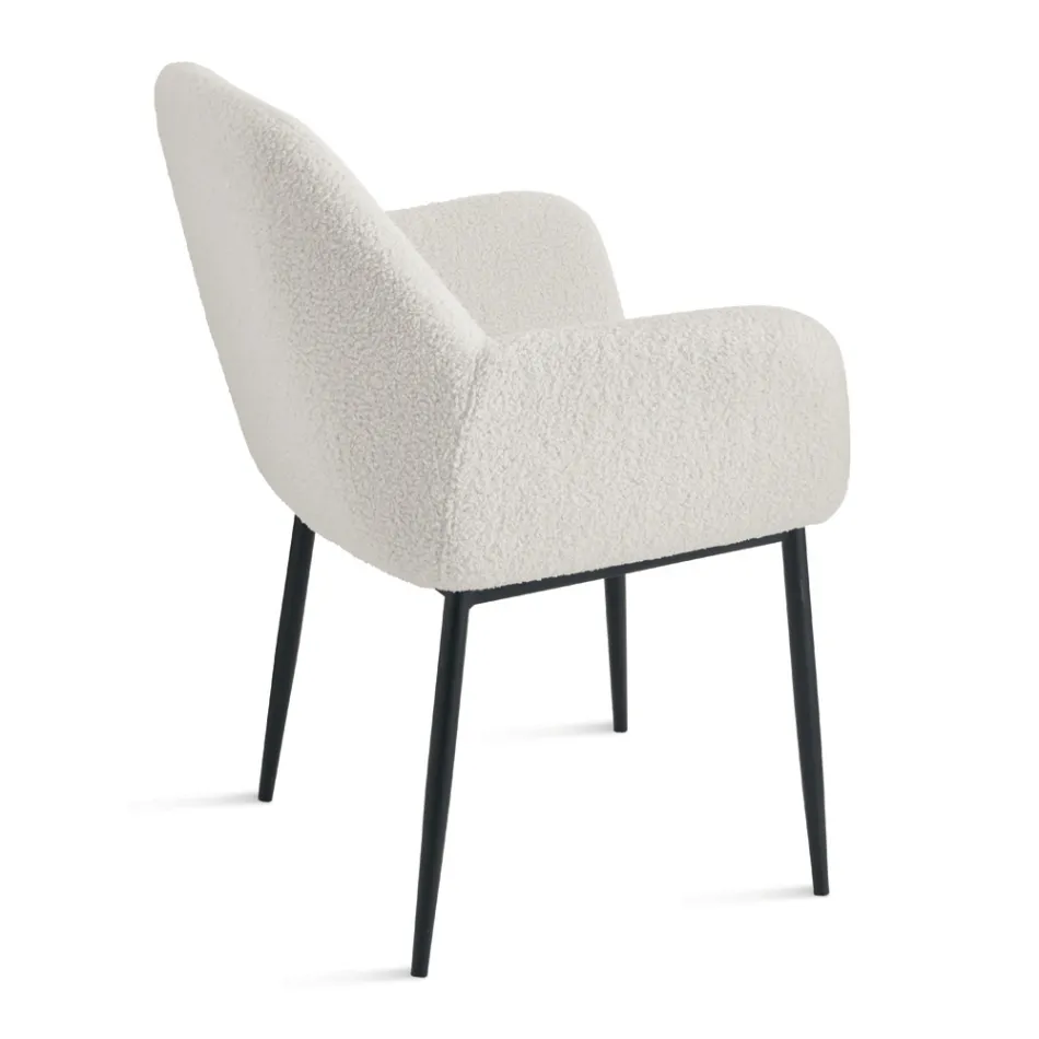 2 fauteuils van boucléstof in verschillende kleuren met metalen frame - Teodora Viadurini