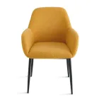 2 fauteuils van boucléstof in verschillende kleuren met metalen frame - Teodora Viadurini