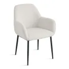 2 fauteuils van boucléstof in verschillende kleuren met metalen frame - Teodora Viadurini