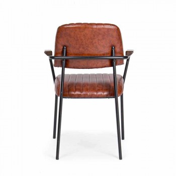 2 stoelen met armleuningen in kunstleer Vintage Effect Homemotion - Clare