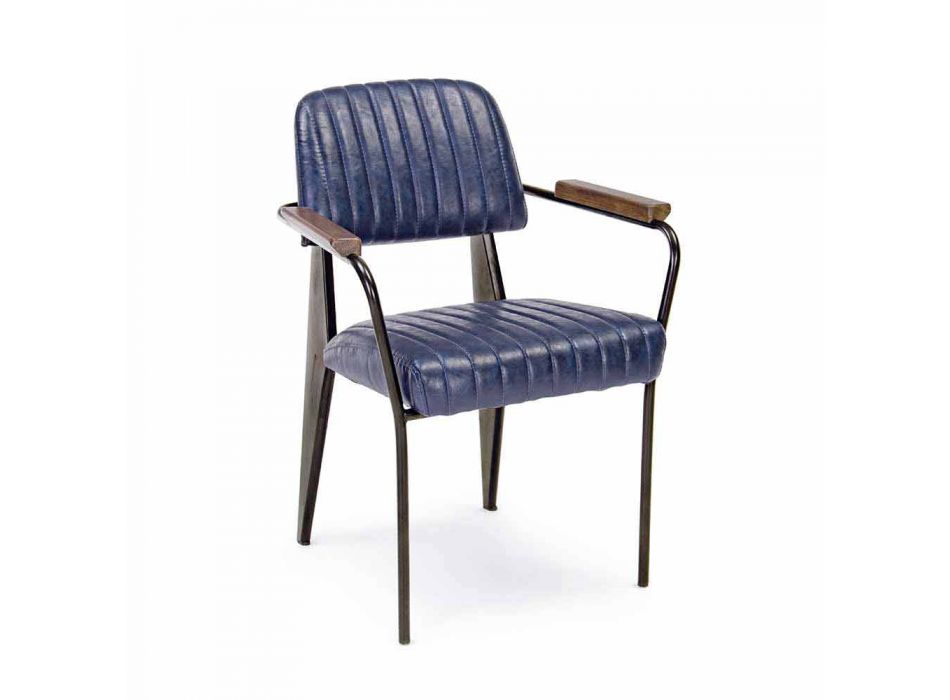 2 stoelen met armleuningen in kunstleer Vintage Effect Homemotion - Clare Viadurini