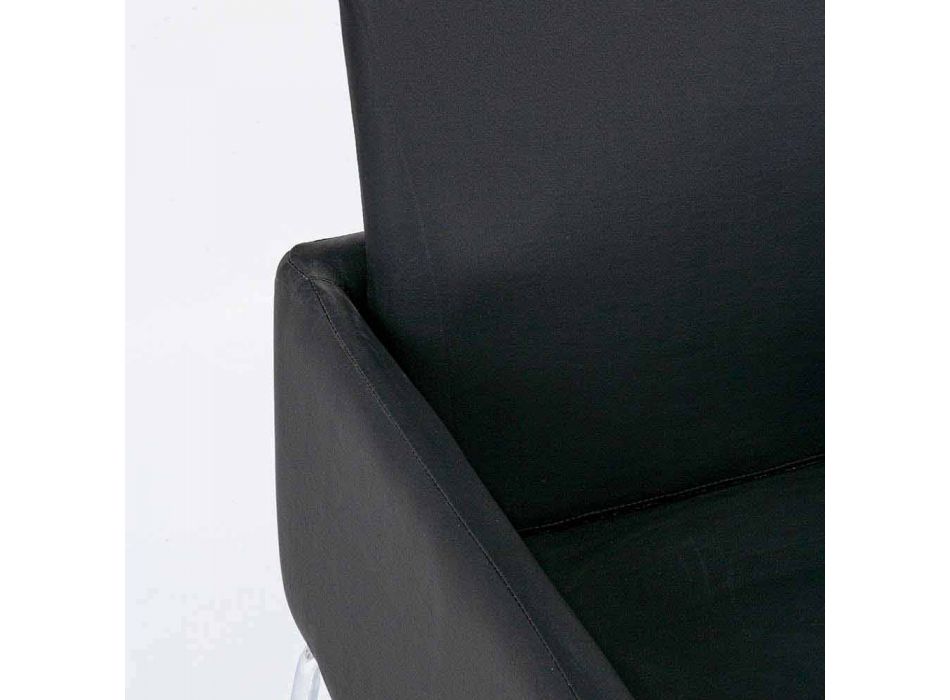 2 stoelen met armleuningen bekleed met kunstleer Modern Design Homemotion - Farra Viadurini