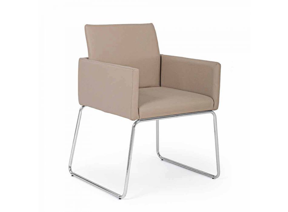 2 stoelen met armleuningen bekleed met kunstleer Modern Design Homemotion - Farra Viadurini