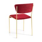 2 stoelen met stoffen zitting en stalen structuur Made in Italy - Vlinder Viadurini