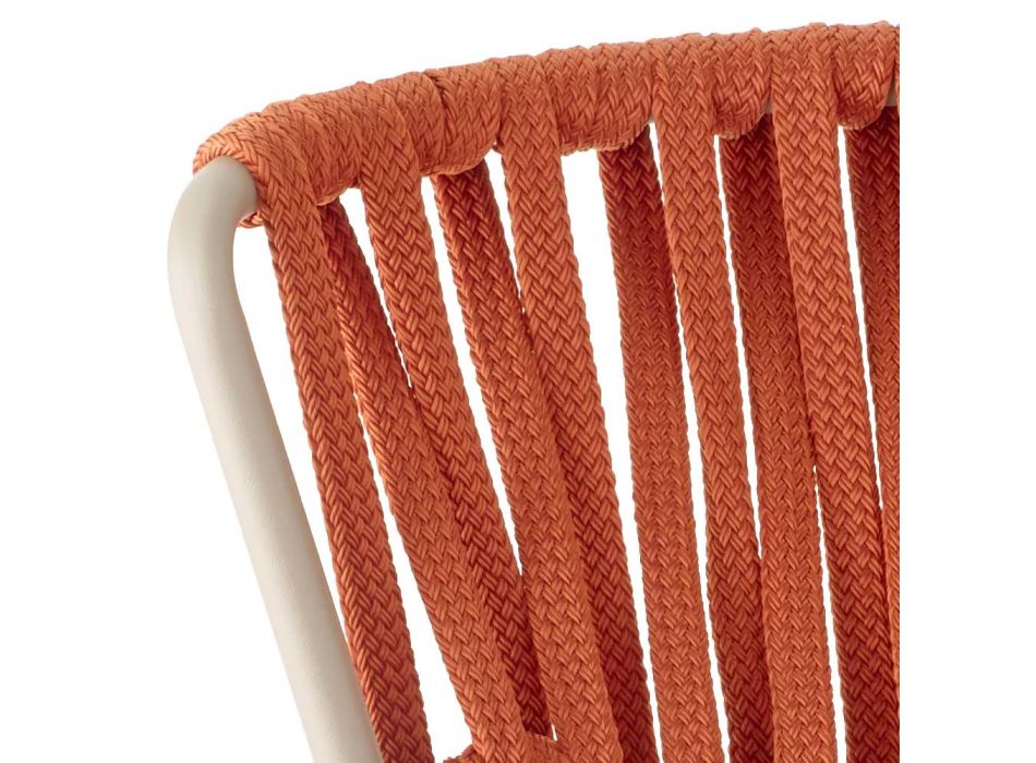 2 buitenstoelen met zitting en rugleuning van nautisch touw Made in Italy - Lisafilo Viadurini