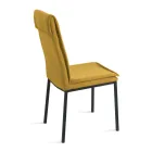 2 gestoffeerde stoelen in kleurrijke stof met metalen frame - Fabrizio Viadurini