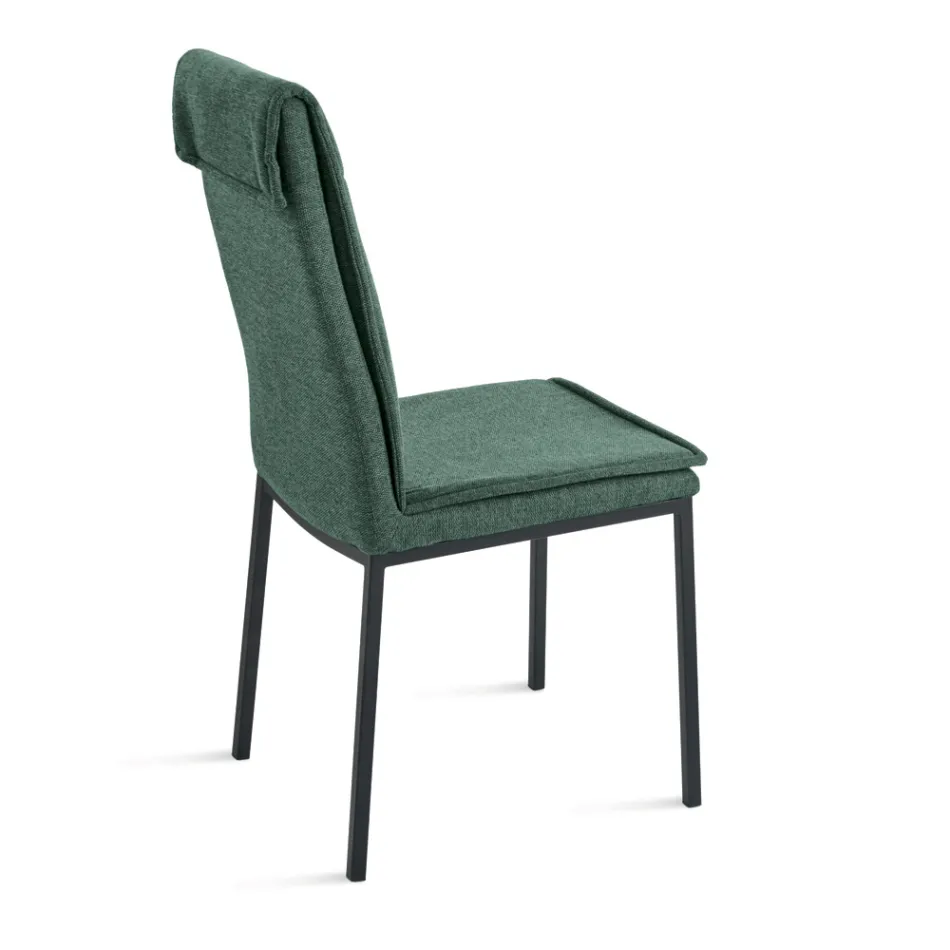 2 gestoffeerde stoelen in kleurrijke stof met metalen frame - Fabrizio Viadurini