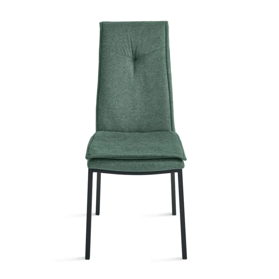 2 gestoffeerde stoelen in kleurrijke stof met metalen frame - Fabrizio Viadurini