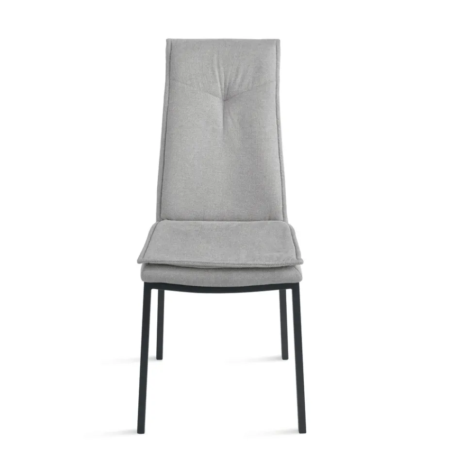 2 gestoffeerde stoelen in kleurrijke stof met metalen frame - Fabrizio Viadurini