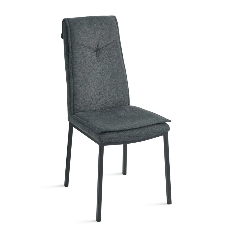 2 gestoffeerde stoelen in kleurrijke stof met metalen frame - Fabrizio Viadurini