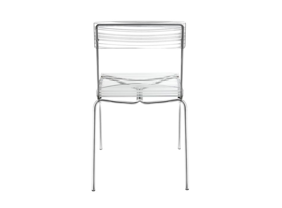 2 Stapelbare stoelen in plexiglas en ijzer Made in Italy - Timon Viadurini