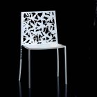 2 modern design laser gesneden wit metalen stoelen - Patatix Viadurini