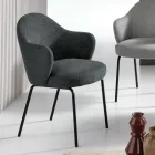 2 Stoffen stoelen met verende zitting en metalen frame - Alighieri Viadurini