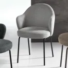 2 Stoffen stoelen met verende zitting en metalen frame - Alighieri Viadurini