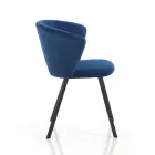 2 stoelen in microvezelstof met blauw fluweeleffect - Everest Viadurini