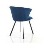 2 stoelen in microvezelstof met blauw fluweeleffect - Everest Viadurini