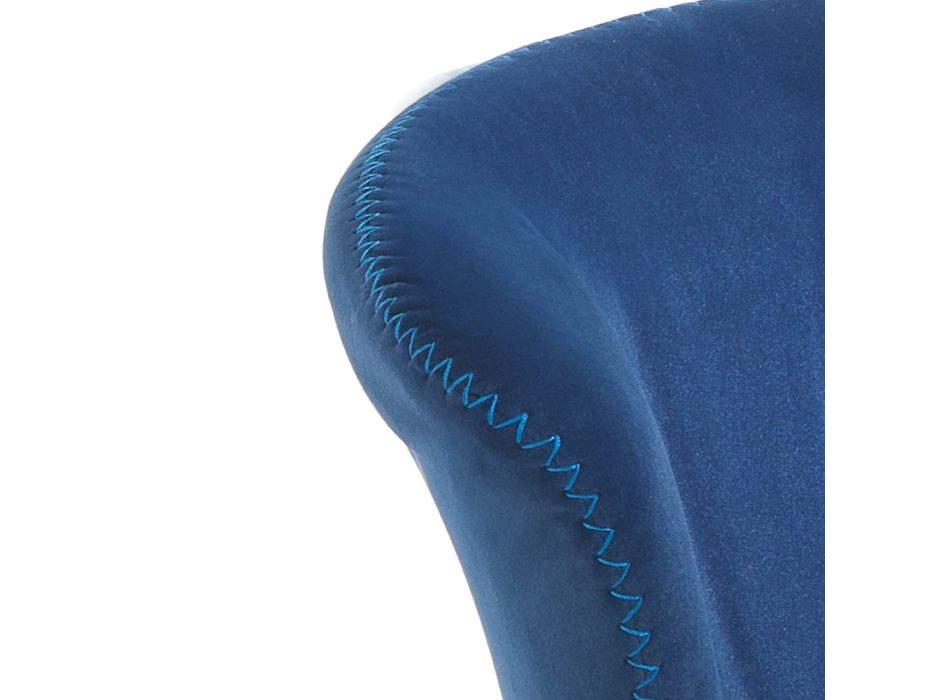 2 stoelen in microvezelstof met blauw fluweeleffect - Everest Viadurini