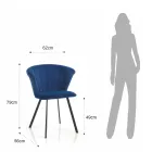 2 stoelen in microvezelstof met blauw fluweeleffect - Everest Viadurini