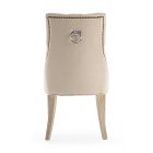 2 moderne linnen stoelen met eikenhouten structuur Homemotion - Barna Viadurini