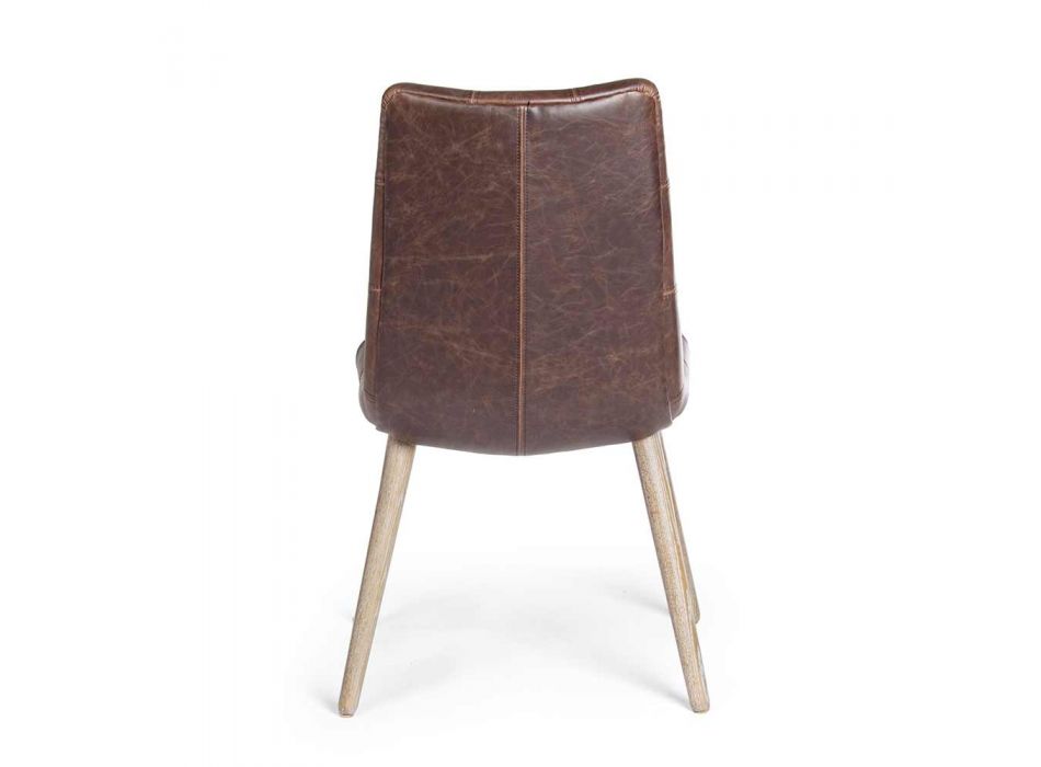 2 stoelen in moderne industriële stijl bekleed met kunstleer Homemotion - Riella