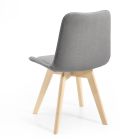 2 monocoque stoelen van hout en ijzerkleurige stof, gemaakt in Italië - klein Viadurini