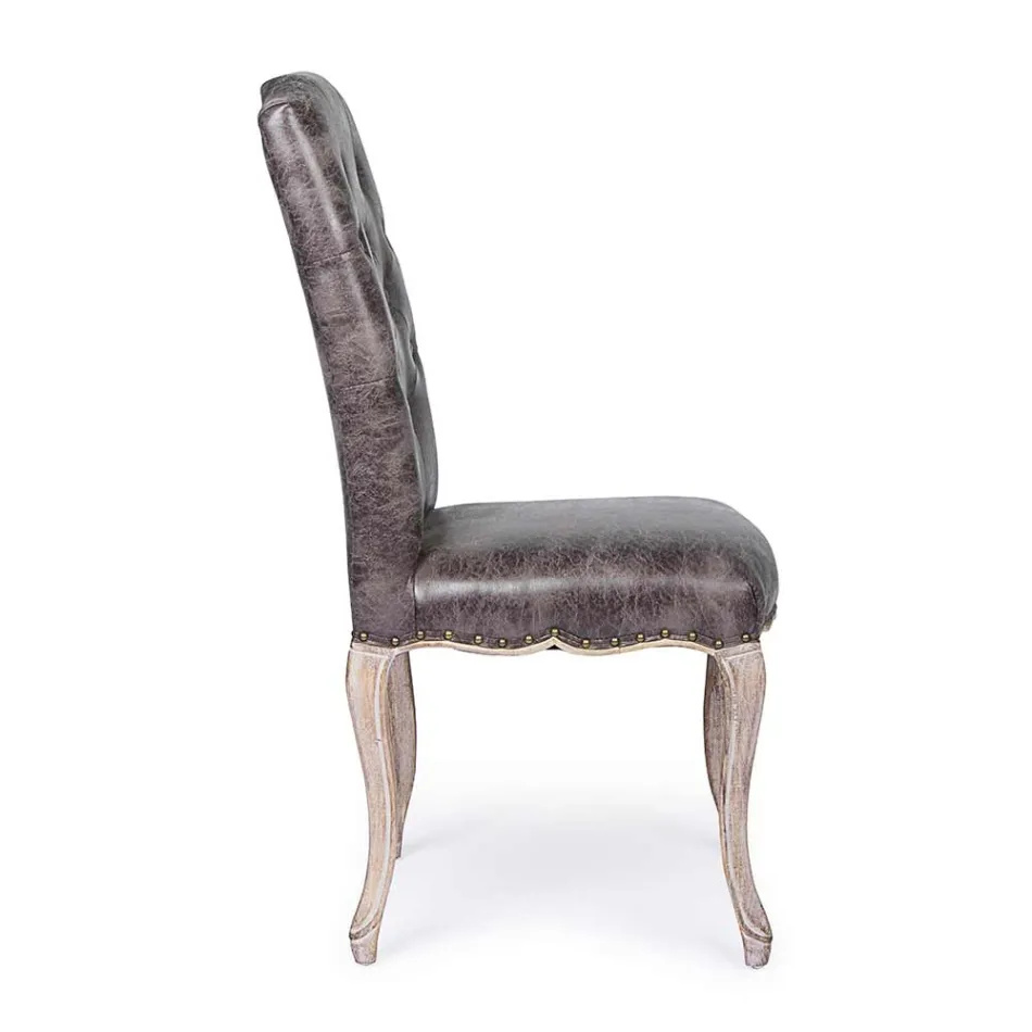 2 Eetkamerstoelen met gestoffeerde en gestoffeerde zitting Homemotion - Mania Viadurini