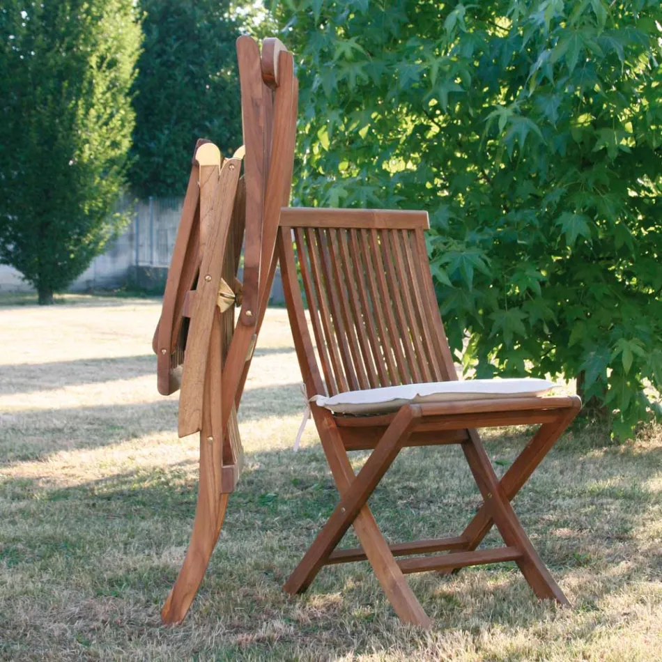 Opvouwbare teak houten tuinstoelen Viadurini
