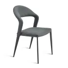 2 stoelen bekleed met gekleurd kunstleer en met een gelakte metalen voet - Boccaccio Viadurini