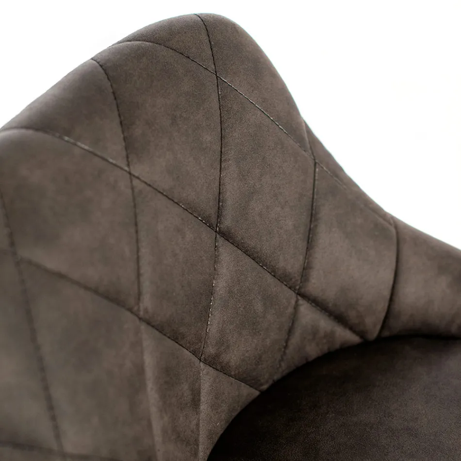 2 krukken met gasveer, zitting van microvezel en metalen structuur - Abbey Viadurini