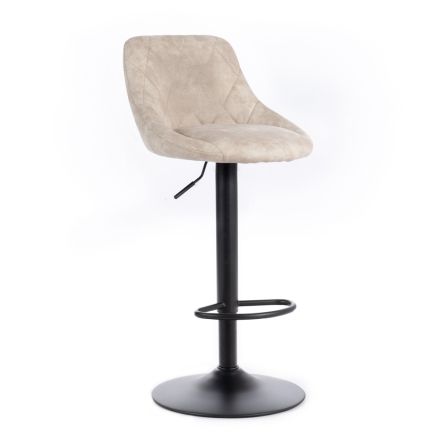 2 krukken met gasveer, zitting van microvezel en metalen structuur - Abbey Viadurini