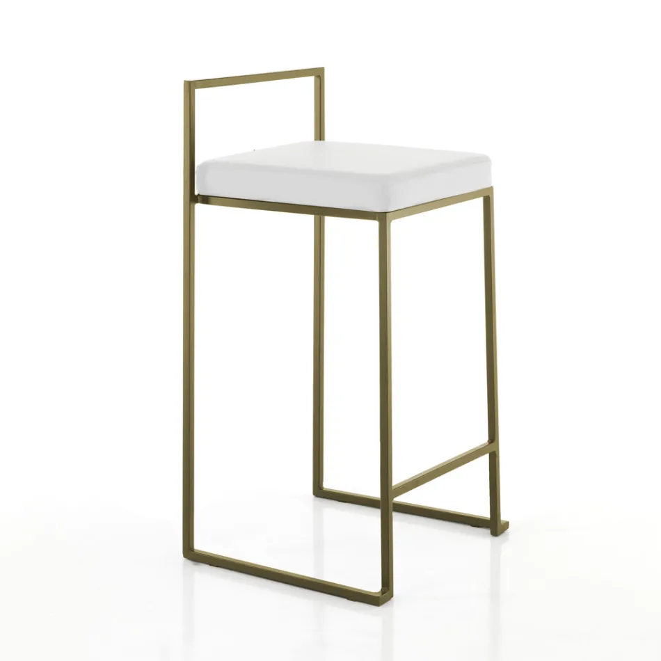 2 woonkamerkrukken met zitting van synthetisch leer - Afnio Viadurini