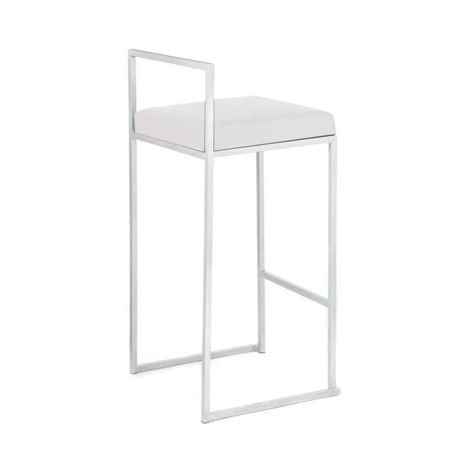 2 woonkamerkrukken met zitting van synthetisch leer - Afnio Viadurini