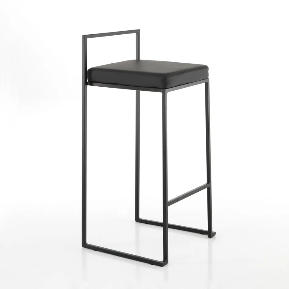 2 woonkamerkrukken met zitting van synthetisch leer - Afnio Viadurini