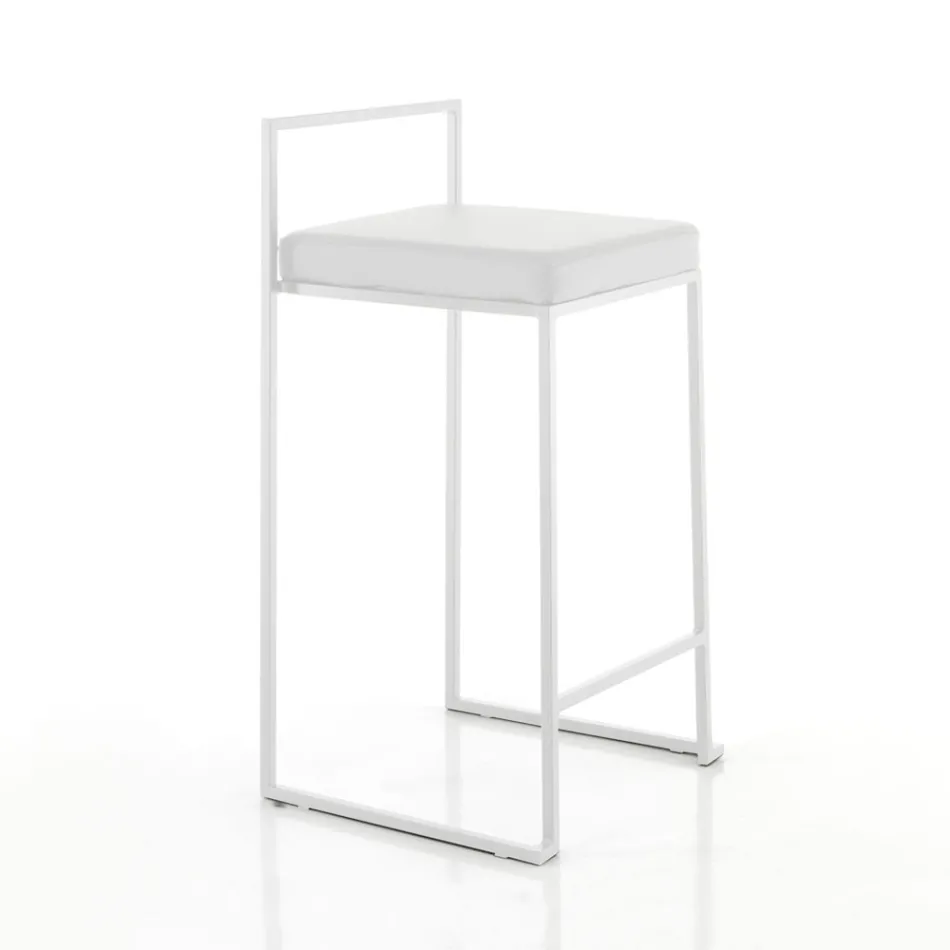 2 woonkamerkrukken met zitting van synthetisch leer - Afnio Viadurini