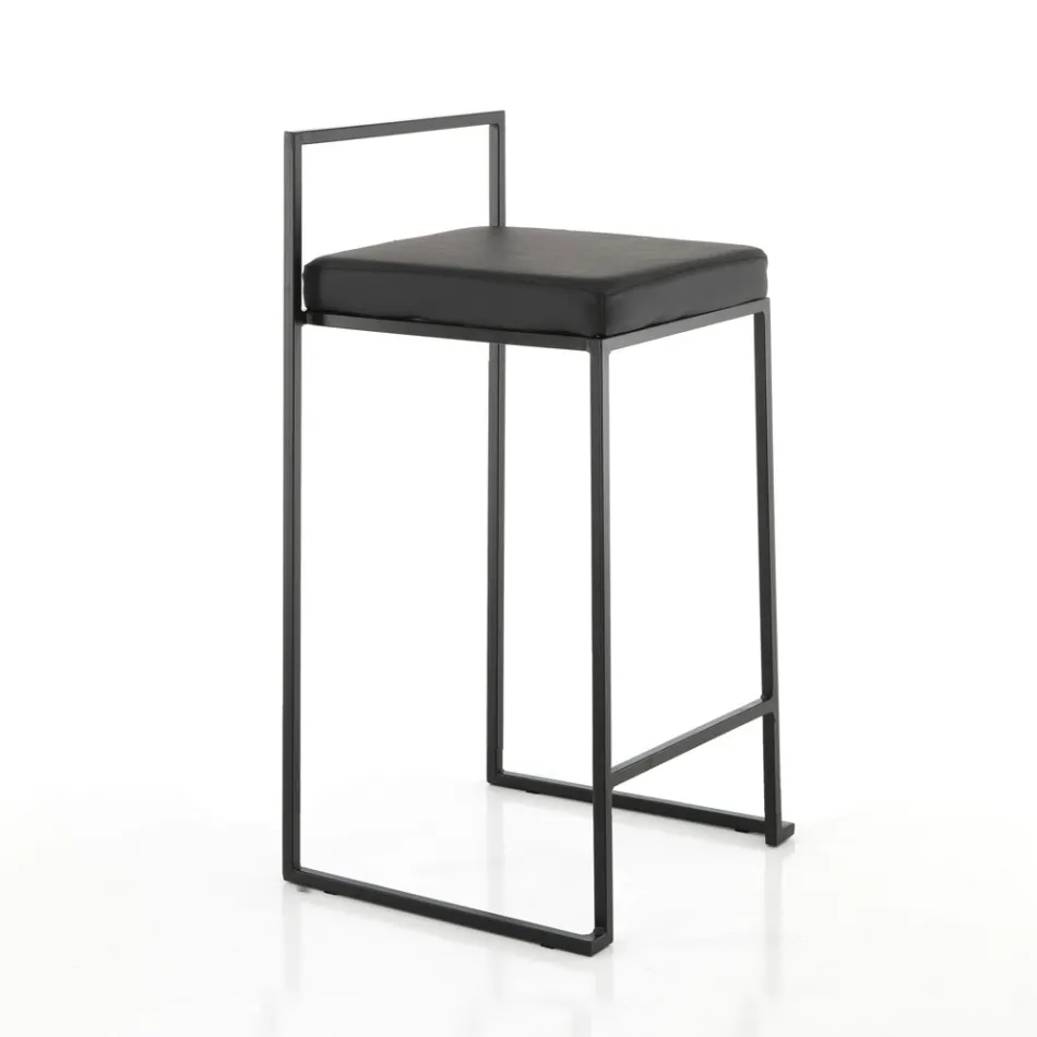 2 woonkamerkrukken met zitting van synthetisch leer - Afnio Viadurini