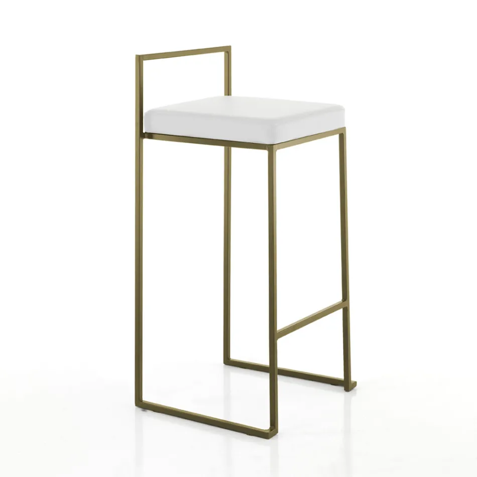 2 woonkamerkrukken met zitting van synthetisch leer - Afnio Viadurini