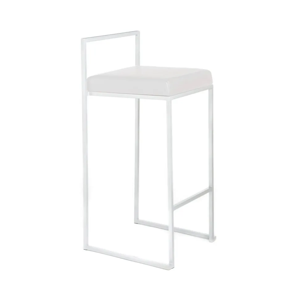 2 woonkamerkrukken met zitting van synthetisch leer - Afnio Viadurini