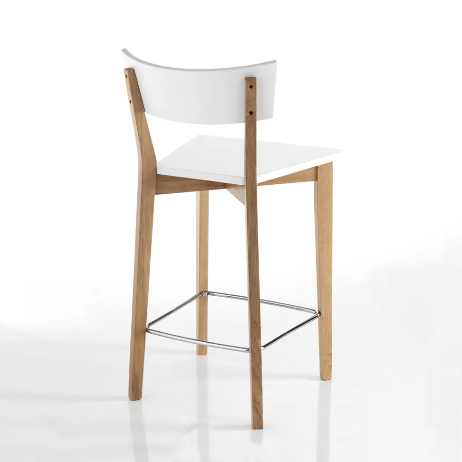 2 woonkamerkrukken van massief hout - zilver Viadurini